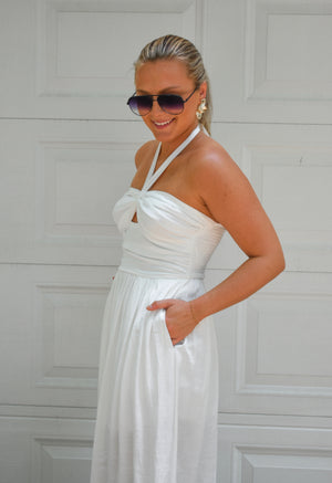 Seabrook Halter Maxi Dress - White