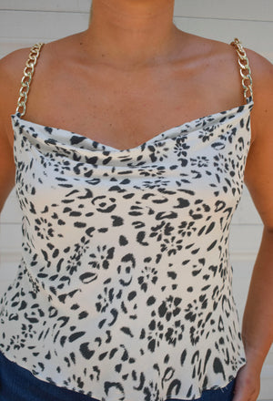 Laura Top- White Leopard