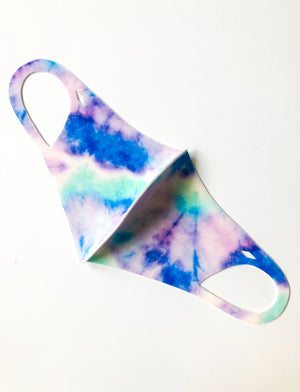 Purple and Blue Tie Dye Reusable Mask- Final Sale
