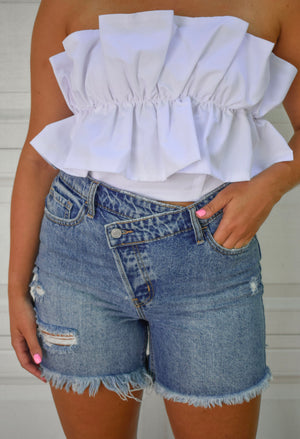The Lacy Crop Top- White