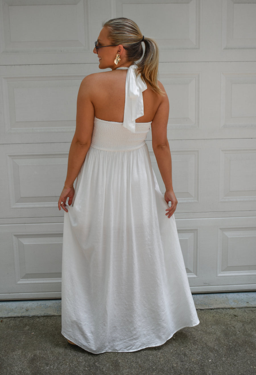 Seabrook Halter Maxi Dress - White