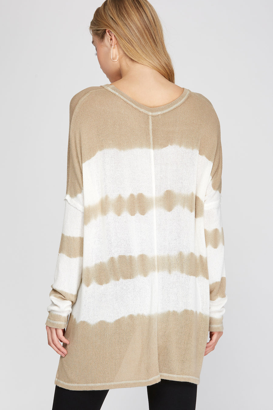 Tie Dye Knit Top - Taupe