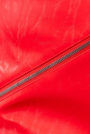 Asymmetrical Leather Skirt- Red