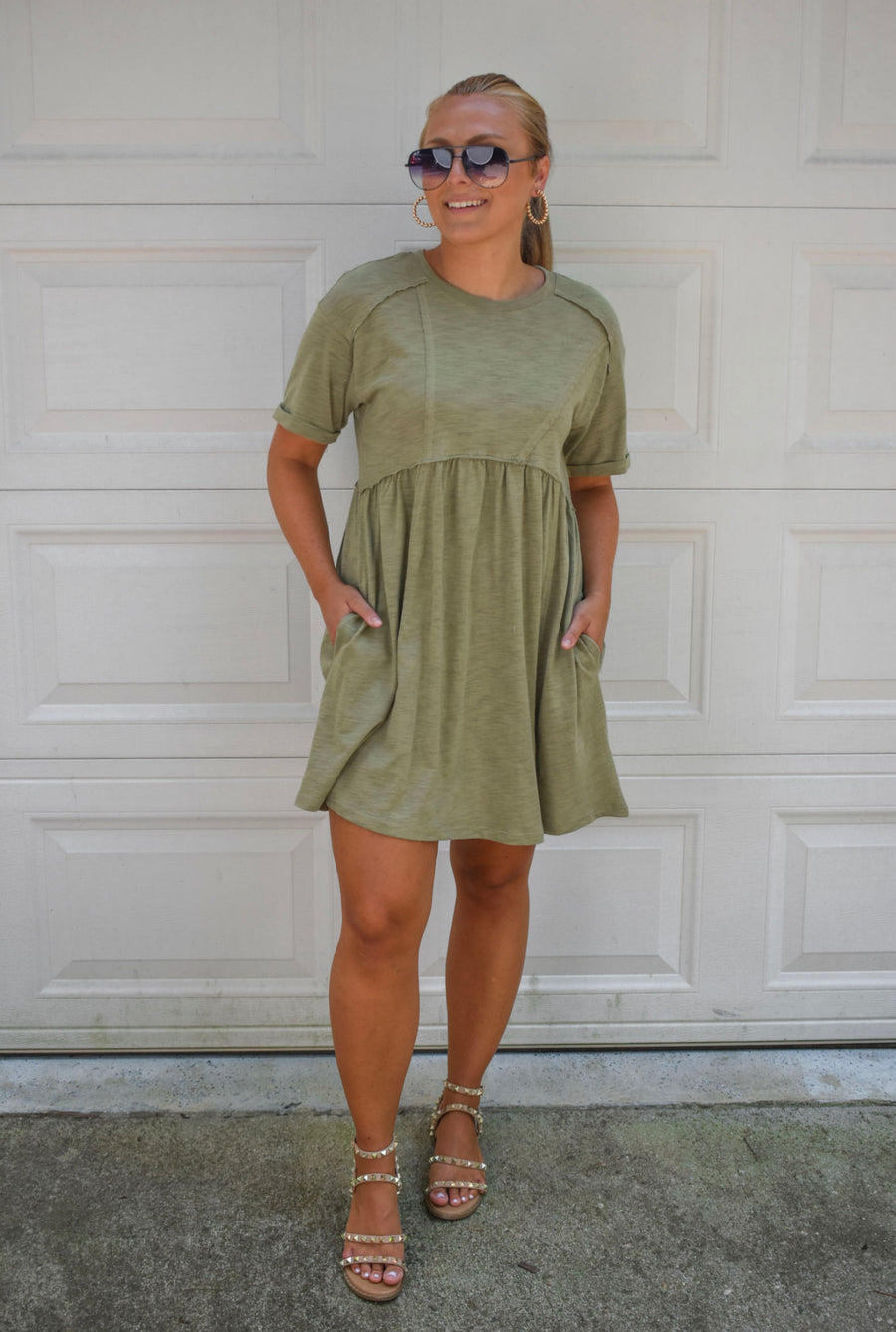 Olive T-shirt Dress