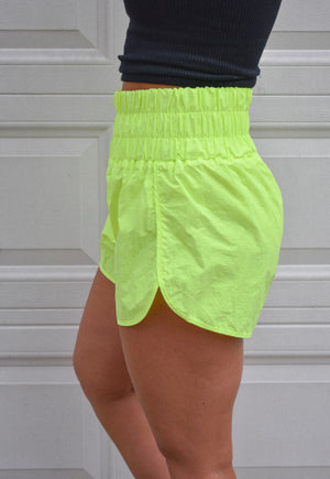 The Achieve More Shorts- Neon Lime