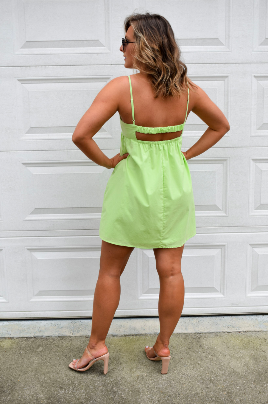 In My Dreams Babydoll Dress- Chartreuse