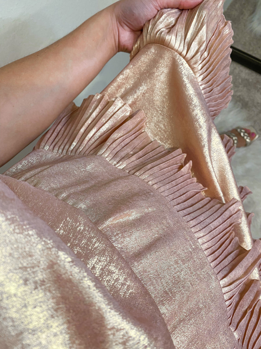 The Maggie Dress- Pink/Gold Metallic